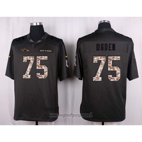 Maglia NFL Anthracite Baltimore Ravens Ogden Apagado Salute To Service 2016 Grigio